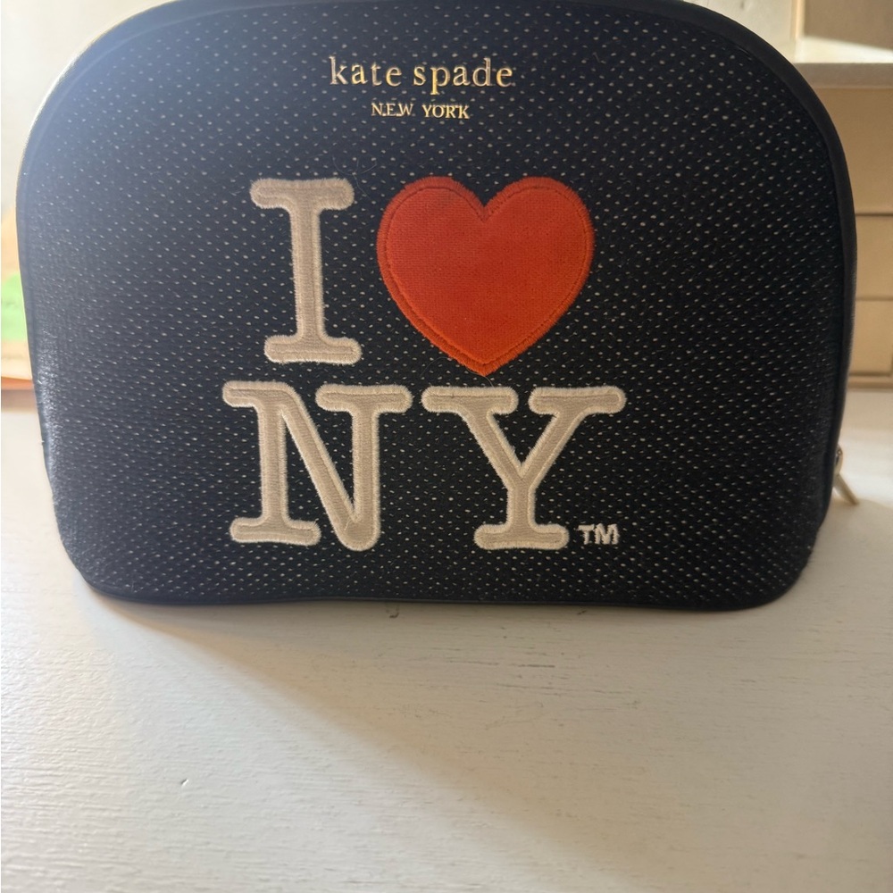 Kate Spade Black and Red 'I Heart NY' Cosmetic Bag